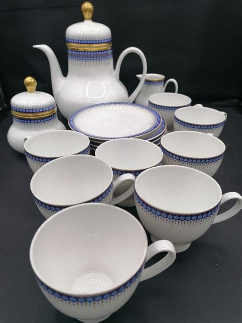 Bavarian Tea Set From Vohenstrauss Johann Seltmann Set Of 6 For Sale