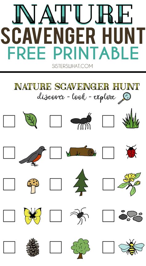 Free Scavenger Hunt Printable Sheets