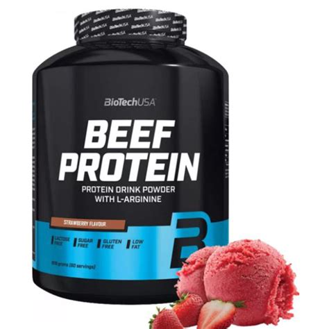 Biotech USA Beef Protein Drink Powder 1816 Gram Strawberry Sifsaf