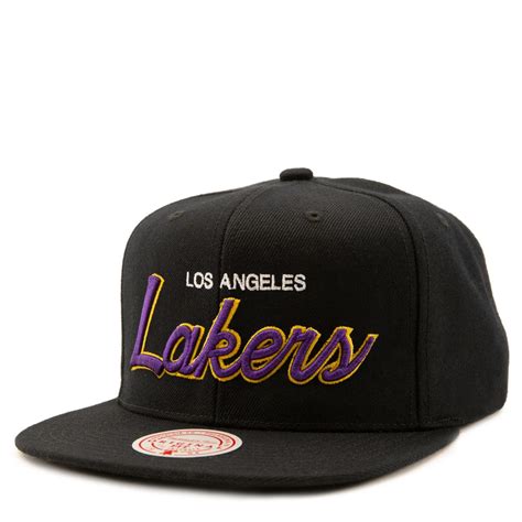 Mitchell And Ness Los Angeles Lakers Script Snapback 6hssmo20095 Lalblck Karmaloop