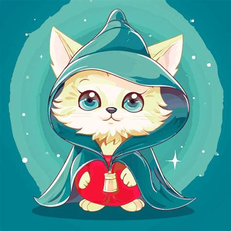 Premium Vector | Wizard cat illustrator