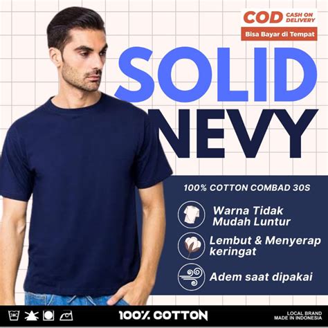 Jual Kaos Polos Combed S Premium Solid Nevy Shopee Indonesia