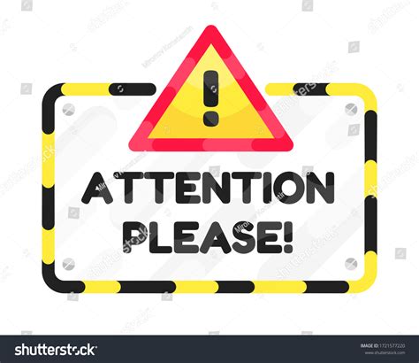 Attention Please Frame Text Flat Style Stock Vector Royalty Free