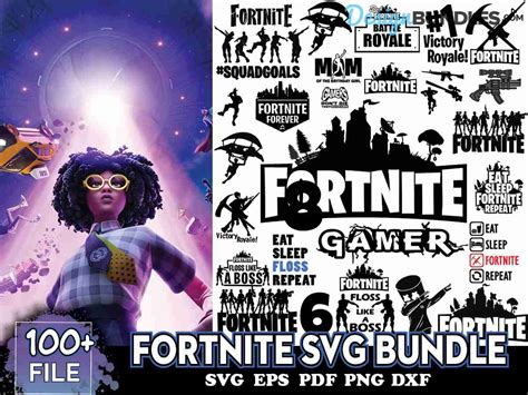 100 Files Fortnite Bundle Svg Fortnite Svg Fortnite Clipart Instant Download Bestdesignbundle