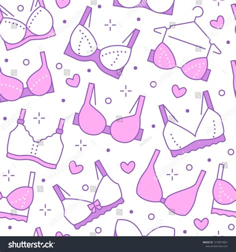 Lingerie Seamless Pattern Flat Line Icons Stock Vector Royalty Free