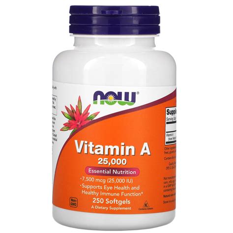 Now Foods Vitamin A Iu Softgels Gmp Quality Assured