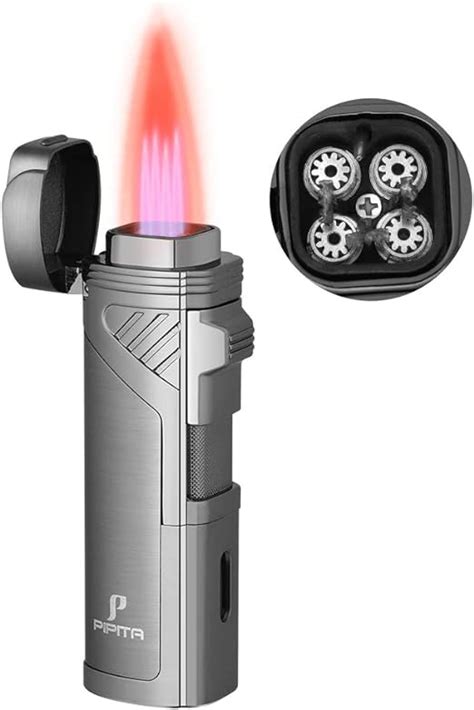 Ipita Torche Briquet Turbo Rouge Jet De Flamme Rechargeable Au Gaz