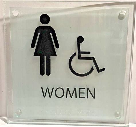 ADA Compliant Unisex Men Women Stairs Restroom Sign With Braille II 8