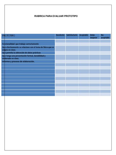 Rubrica Para Evaluar Prototipo Pdf Laboratorios Física