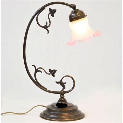 Lampada Da Tavolo In Ottone Con Edera Stile Liberty