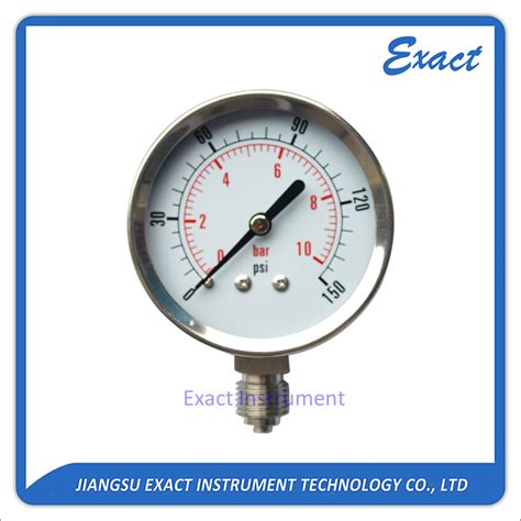 Silicon Liquid Oil Filled All Stainless Steel Bourdon Tube Pressure