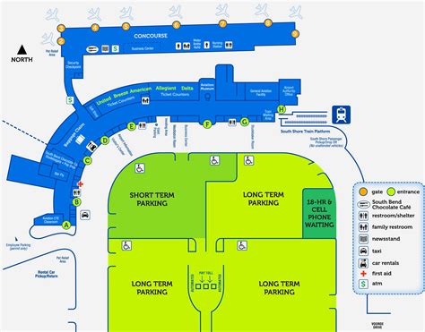 South Bend International Airport (SBN) Terminal Maps