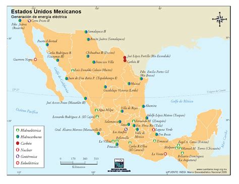 Mapa Para Imprimir De México Mapa De Generación De Energía En México