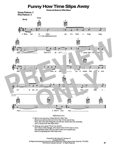 Funny How Time Slips Away By Billy Walker Sheet Music For Easy Guitar