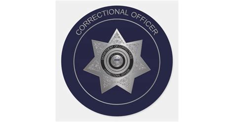 Correctional Officer Badge,Silver 1-Round Sticker | Zazzle