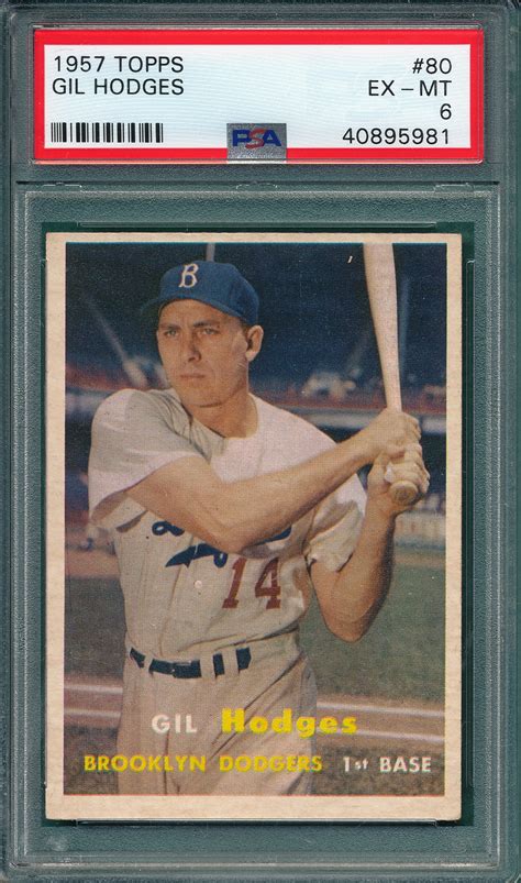 Lot Detail 1957 Topps 80 Gil Hodges PSA 6