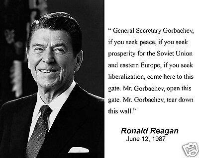 Ronald Reagan Berlin Wall Speech " this wall" Quote 8 x 10 Photo ...