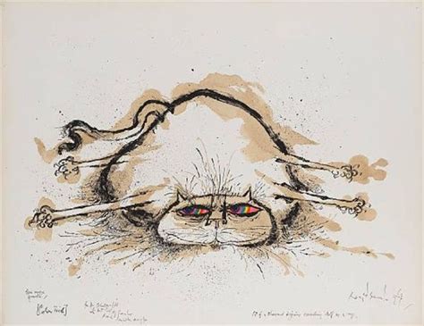 Ronald Searle Cat Of A Thousand Disguises Concealing Itself As A Rug