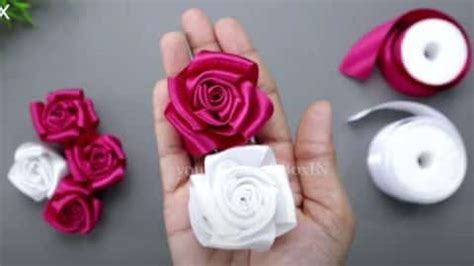 Minute Diy Satin Ribbon Rose Flower Tutorial