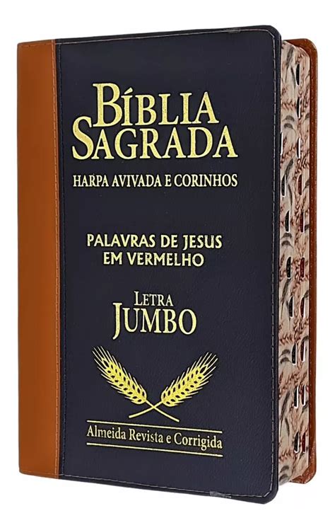 Biblia Jumbo Letra Extra Gigante E Harpa Corrigida Preta Mebuscar Brasil