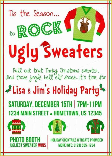 Ugly Sweater Flyer Template Free Of Ugly Sweater Christmas V2 Flyer ...