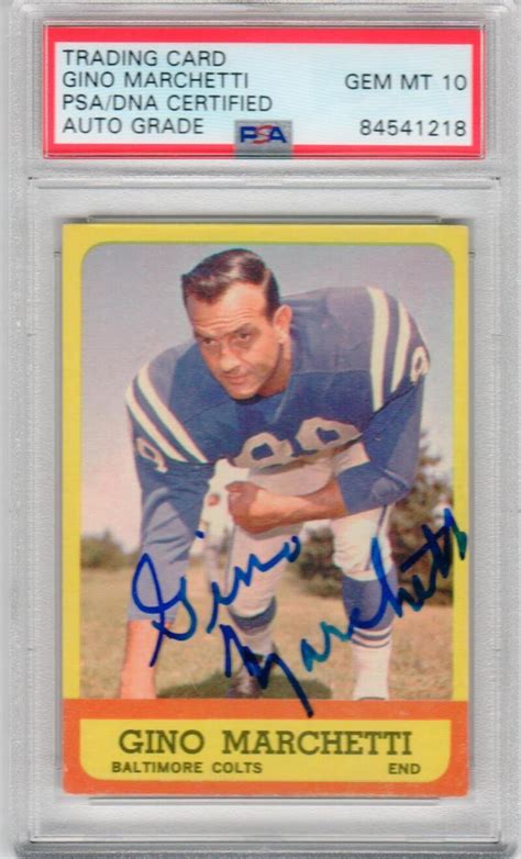 Topps Gino Marchetti Signed Baltimore Colts Hof Psa Dna Auto