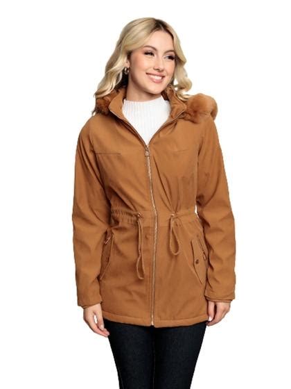 Sobretudo Forrado Feminino Parka Casaco Peluciada M K Shop Casaco