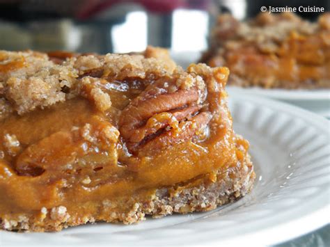 Barres tarte à la citrouille et aux pacanes véganes et sans gluten