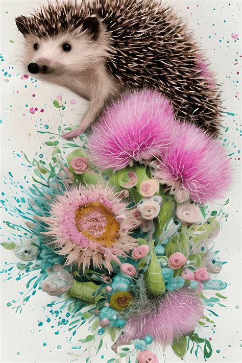 Beautiful Cute Watercolor Illustration Pastel Hedgehogs · Creative Fabrica