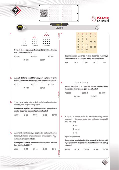 Tyt Matematik Psf Palme Soru F Y Palme Kurumsal Ba Ar Seti