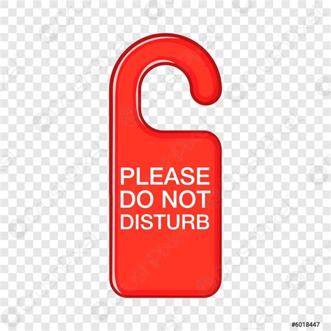 Do Not Disturb Red Sign Icon Cartoon Style Stock Vector