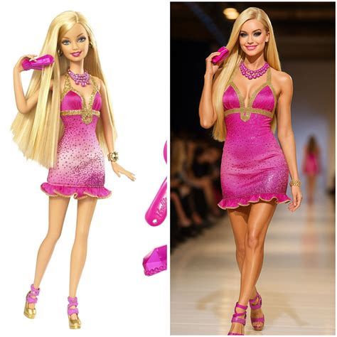 Barbiecore Runway Look Hot Pink Glam Mini With Gold Trim In Dress Design Sketches