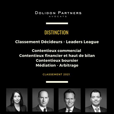 Dolidon Partners Distingu Dans Le Classement D Cideurs Des