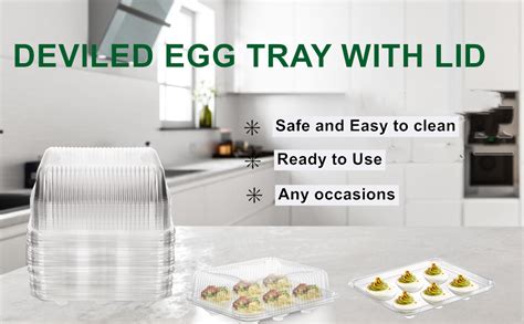 Amazon Yopay 50 Pack Deviled Egg Trays With Lid Plastic Deviled