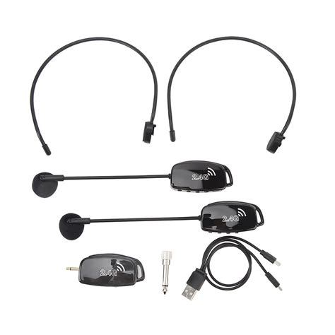 Wireless Microphone Headset Noise Reduction Rechargeable 2 4g Dual Headset Mic System For