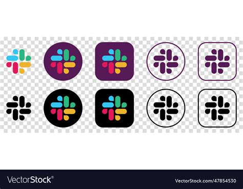 Set Of Slack Icons Royalty Free Vector Image Vectorstock