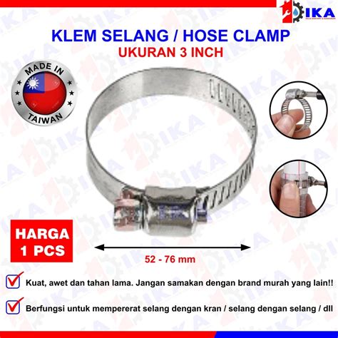 Stainless Hose Clamp3 Hose Clampdiameter 3inch 64 76mm Shopee