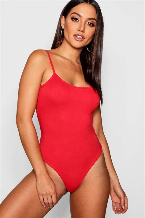 Basic Spaghetti Strap Bodysuit Boohoo Spaghetti Strap Bodysuit