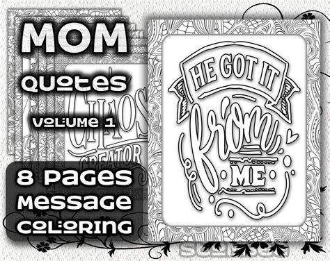 Funny Mom Quotes Adult Coloring Pages Adult Coloring Books - Etsy