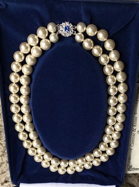 Jackie Kennedy Pearl Necklace 2 Strands with Chanel Sapphire | Etsy