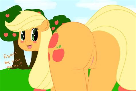 Rule 34 Anthro Anthrofied Applejack Mlp Ass Blonde Hair Blush Cutie