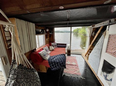 This Bohemian Floating Tiny House With A Loft Bedroom Is A True Off