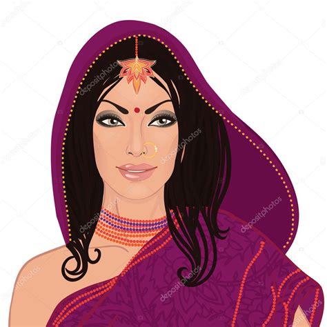 Beautiful Indian Woman Stock Illustration By ©vgorbash 37526353