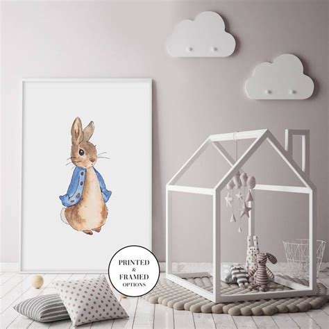 Peter Rabbit Nursery Print Blue Peter Rabbit Beatrix Potter Nursery