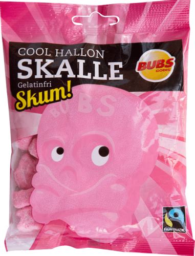 Köp Bubs Cool Hallonskalle Skum rosa 90g hos Coopers Candy