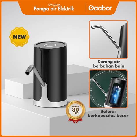 Jual Gaabor Pompa Air Galon Elektrik Dispenser Air Minum Portable Hitam