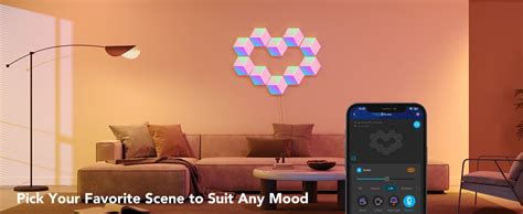 Govee Glide Hexa Pro 3D Light Panels RGBIC Hexagon LED Wall Keystone 4