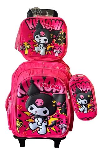 Mochila Hello Kitty Llantitas Rueditas Carrito Combo Trío | Meses sin interés