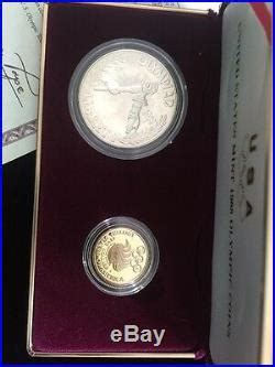 Olympic Five Dollar Gold Silver Dollar Proof Coin Set