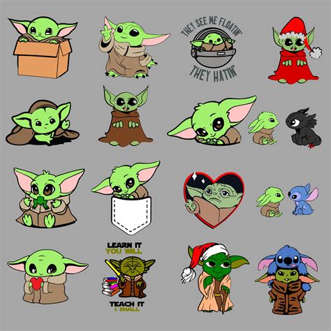 Baby Yoda Svg Bundle Baby Yoda Png Baby Yoday Birthday Etsy